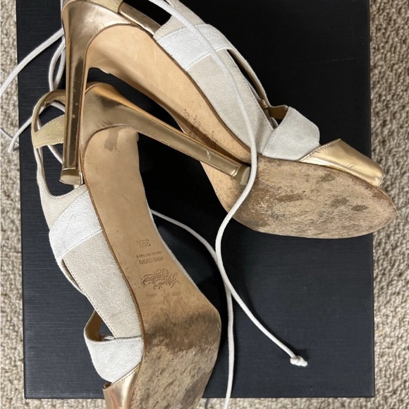 Alejandro Ingelmo Metallic Rose and Suede Heels - Picture 7 of 7